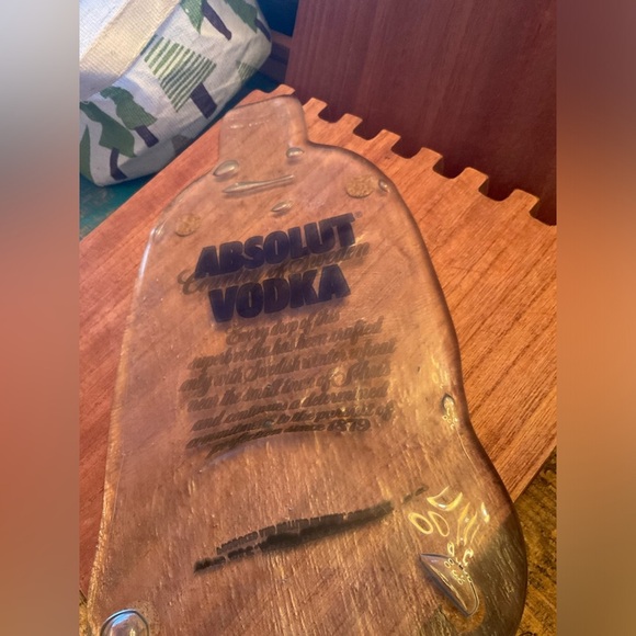 Slumped Melted Glass Absolut Bottle. - Picture 2 of 3